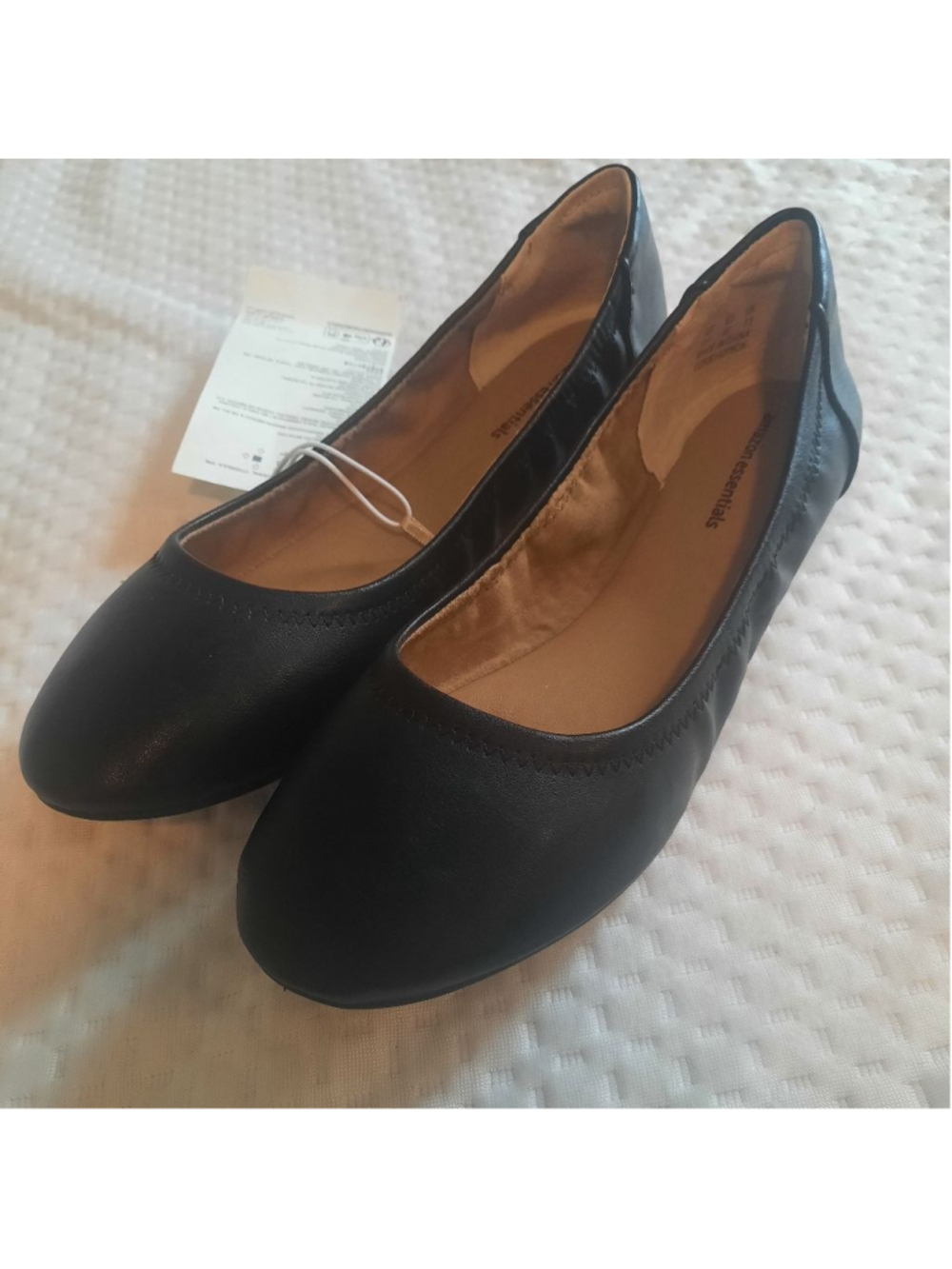 Women's Amazon Essentials Black Ballet Flats Size 9.5